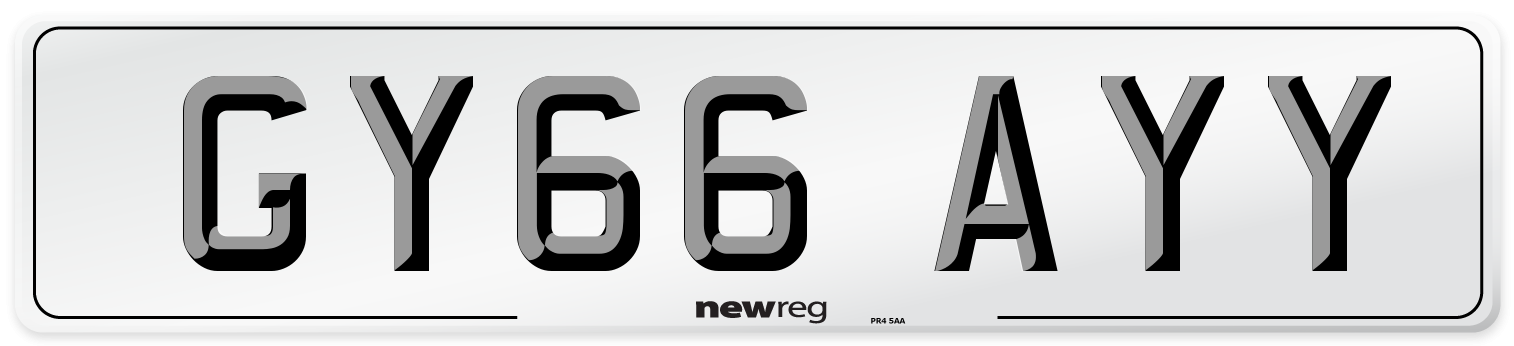 GY66 AYY Number Plate from New Reg